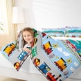 thumbnail image 4 of Manfei Kids Transportation Bedding Comforter Set 2pcs, Helicopter Truck Twin Comforter Sets, Cartoon Train Bedding Set, Breathable Home Decor, 4 of 8