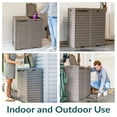 thumbnail image 4 of Sunnydaze 78-Gallon Double Patio Trash Can with Lid - Outdoor Garbage Can with Drip Trays - Weather-Resistant Resin - Light Gray, 4 of 16