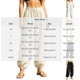 thumbnail image 3 of CheerKidz Harem Lantern Pants, High Waist Wide Leg, Drawstring Elastic Waist Pockets, Cuffed Cropped Joggers for Summer (Beige, M)., 3 of 7