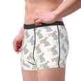 thumbnail image 2 of Yiaed Gray Rabbit Print Men's Soft Cotton Boxer Shorts Breathable Boxers Underwear Moisture-Wicking Underwear Stretch Boxer Briefs for Man-Large, 2 of 5