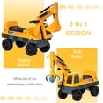 thumbnail image 7 of Resenkos Toy Car,No Power 2 in 1 Ride On Excavator with Helmet and Claw, Construction Truck Set, Yellow, 7 of 7