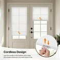 thumbnail image 3 of LazBlinds Cordless Cellular Shades for French Doors, No Drill French Door Blinds for Privacy, Light Filtering Honeycomb Shades for Front Door Patio Sliding Glass Door, 1 Pack, 12" W x 40" H, White, 3 of 6