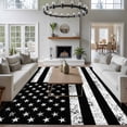 thumbnail image 3 of Large Area Rugs for Living Room Bedroom, Black American Flag 5'x8' Rug Washable Carpet Runner Indoor Outdoor, Vintage USA Flag Non Slip Floor Mats Rug for Kitchen, Bathroom, 3 of 8