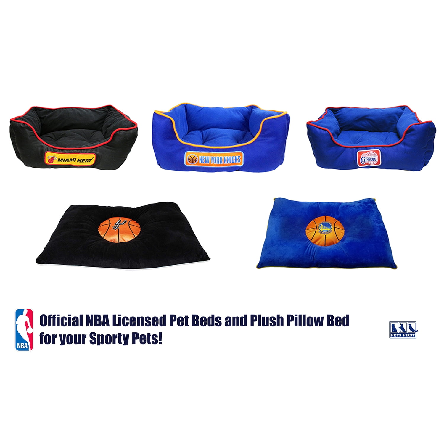 Pets First NBA Golden State Warriors Pillow Bed