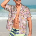 thumbnail image 7 of Sikiie Bunny And Flower Print Men's Hawaiian Shirt, Summer Beach Button Pocket Short Sleeve T-Shirt,Medium, 7 of 7