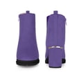thumbnail image 4 of BLISSFUL STEP Round Toe Platform Mirror Heeled Block Heels Boots for Women Purple 8, 4 of 4