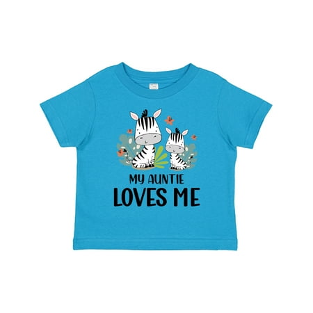 

Inktastic Zebra My Auntie Loves Me Gift Toddler Boy or Toddler Girl T-Shirt