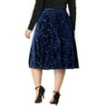 thumbnail image 3 of Agnes Orinda Women's Plus Size Knee Length Star Sequin Velet Skirt, 3 of 6