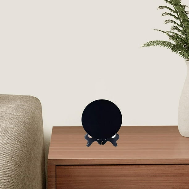 Espejo de placa redonda,Disco circular de obsidiana Feng Shui,Espejo redondo de placa pulida para decoración del hogar,Mini espejo de adivinación Espejo redondo negro Herramientas,Espejo de M