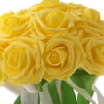 thumbnail image 3 of Hermoso ramo de rosas artificiales de espuma para novia y dama de honor, suministros para fiestas de boda. amarillo, 3 of 9