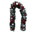 thumbnail image 1 of Guirnalda navideña Senmasine de copos de nieve con purpurina roja de Poinsettia, piñas para escaleras, balcón, decoración colgante para puerta delantera al aire libre, 1 of 4