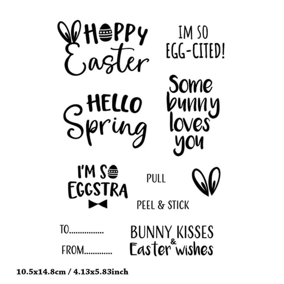 Ouginx Happy Easter Silicone Clear Seal Stamp DIY Scrapbooking Embossing Photo Album Decorative Paper Card Craft