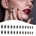 thumbnail image 1 of DFC Gradient Dyed Green Edge Nail Finished Senior Sense Nails 24pcs Long Nailsin 1ml, 1 of 9