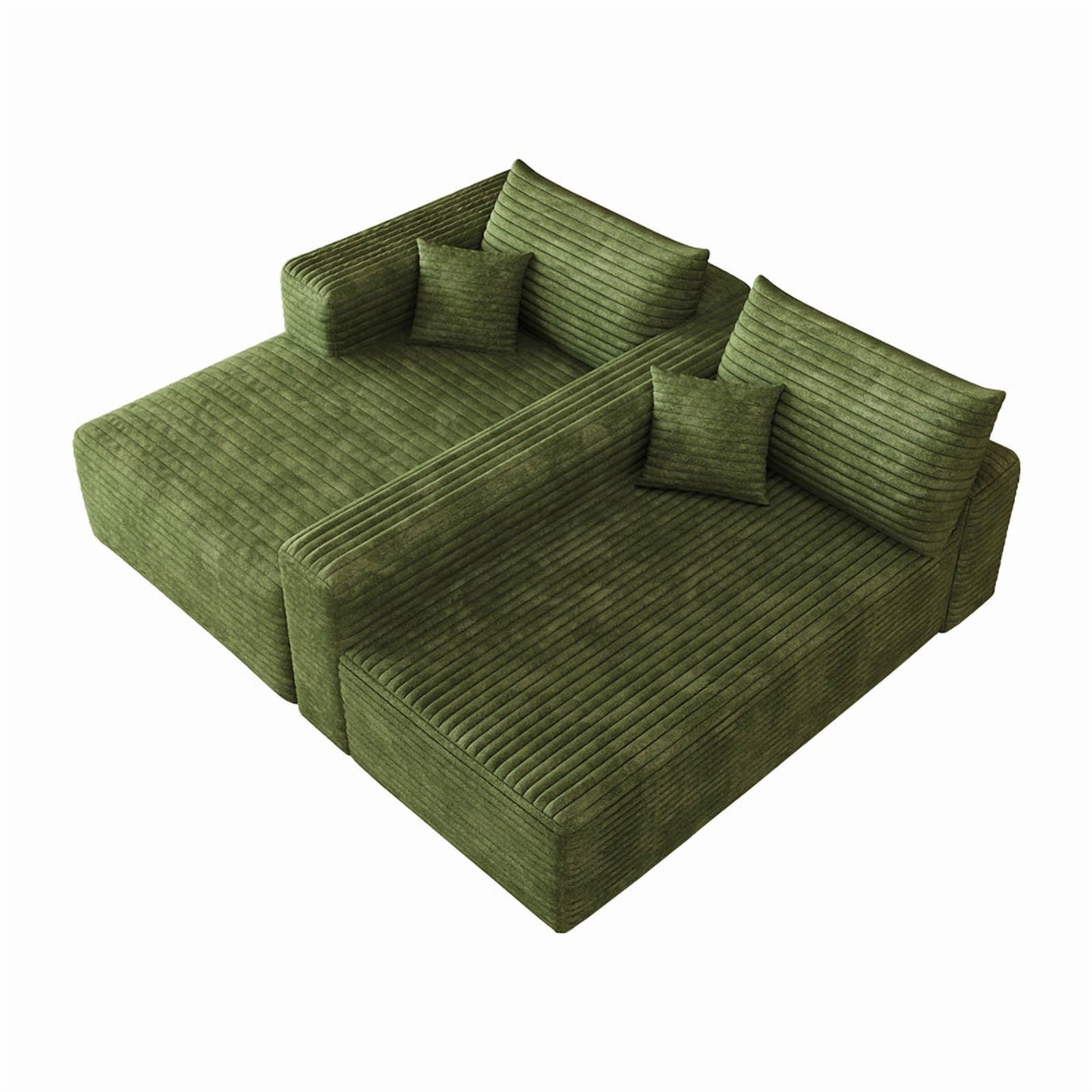 103" Cloud Sectional Sofa, Modern L-Shaped Modular Couch with Reversible Chaise, Plush Corduroy Upholstered Deep Seat Sofafor Apartment Living Room, No Assembly Required