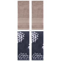 Unique Bargains 4 Pcs Cotton Hand Blue/Brown 14" x 30"/13" x 29"