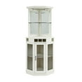 Home Source White Corner Bar Unit with Builtin Wine Rack and Lower