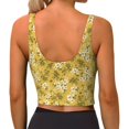 thumbnail image 3 of Fotbe Flower Pattern Womens' Sports Bra Longline Wirefree Padded with Medium Support Sports Moisture-Wicking Workou Vest,Tank Top-Small, 3 of 9