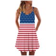 thumbnail image 2 of OAVQHLG3B Womens Dresses Sun Dresses Women Summer Casual 4th of July Outfits American flag Independence Casual Sleeveless Loose V-neck Summer Print Dress, 2 of 5