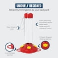 thumbnail image 2 of MEKKAPRO Outdoor Hummingbird Feeder Made from Glass, Hanging 5 Nectar Feeding Stations, Bright Red, Backyard Feeder (20 Ounce), 2 of 5