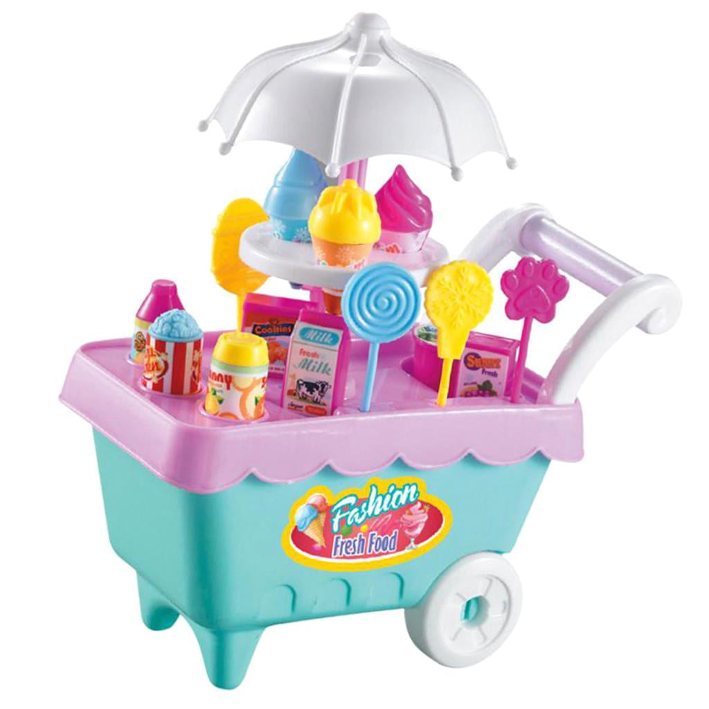 Children Role Play Toys Mini Candy Cart Ice Cream Shop Cart Shop Toy Kids Gift 