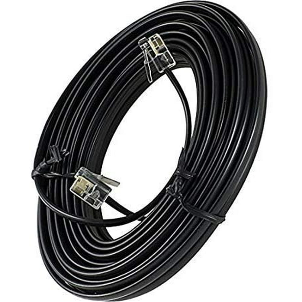 15 Feet Black Phone Telephone Extension Cord Cable Wire with Standard