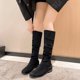 thumbnail image 2 of Amzcrzy Zapatos de mujer,Zapatos de mujer,Zapatillas de mujer, Botas redondas de tacón bajo con cremallera retro cálidas para mujer Sandalias Mujer Zapatillas De Casa, 2 of 6