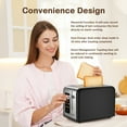 thumbnail image 6 of Mecity Touchscreen 2-Slice Toaster, Stainless Steel, Wide Slots, 6 Shade Settings, Reheat & Defrost, Black, 6 of 10