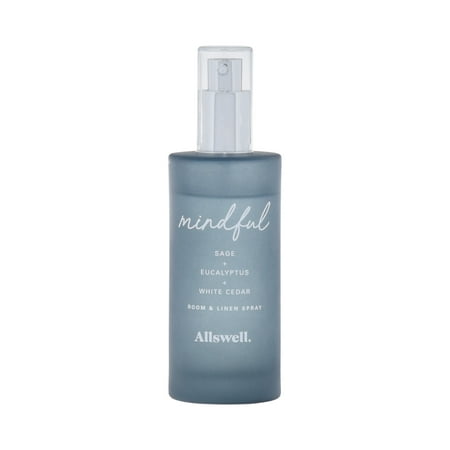 Allswell Mindful (Sage + Eucalyptus + White Cedar) Scented Room & Linen Spray 3.4 Fl oz (100mL)