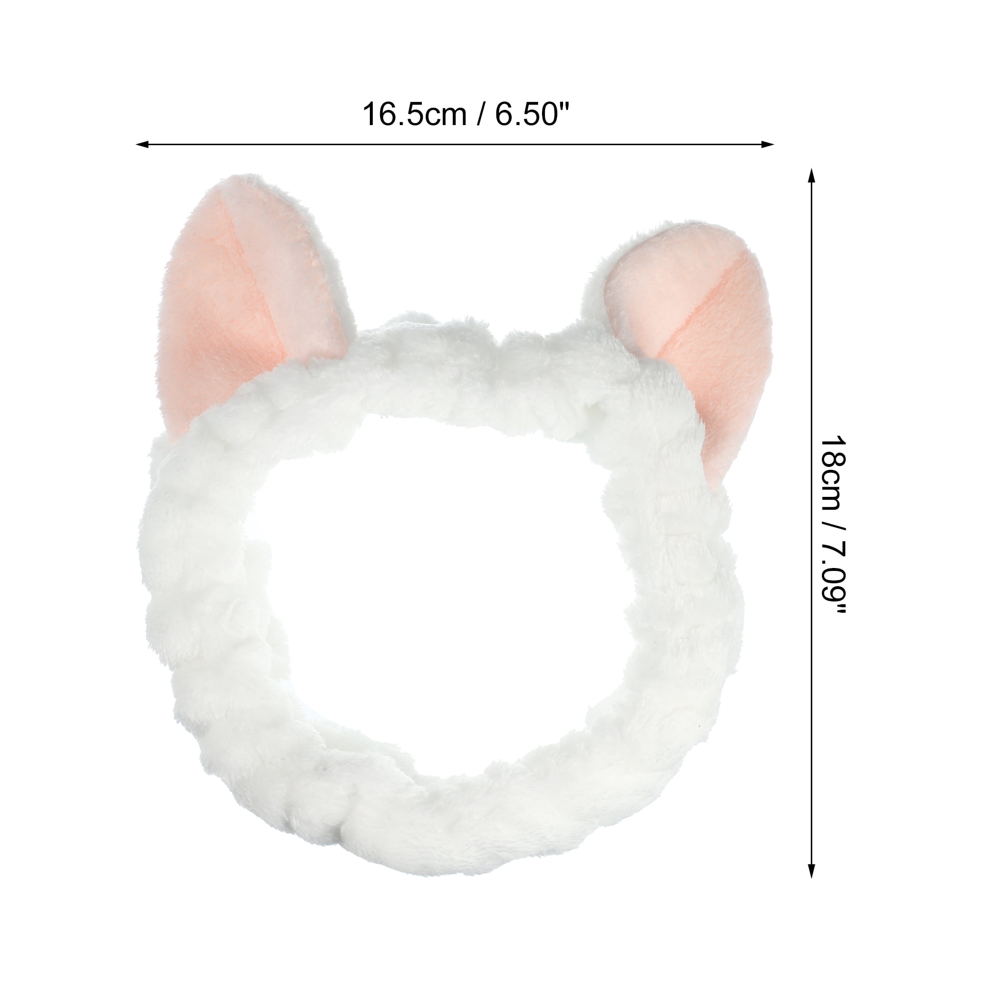 Unique Bargains Cute Cartoon Cat Ears Headbands for Women 7.09"x6.50"  1 Pc White