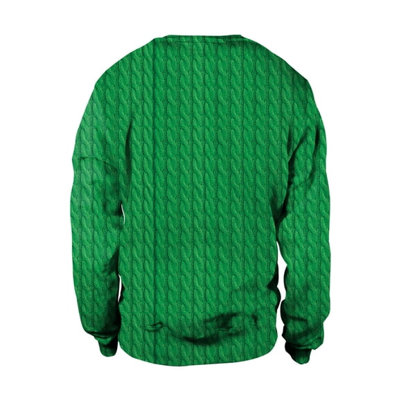 IROINNID On Sale Crew Neck Pullover Sweatshirts Loose Christmas Clothing Loose Tops Christmas Day Long Sleeve Graphic Print Sweater,Green