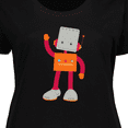 thumbnail image 4 of Inktastic Cute Robot, Smiling Robot, Colorful Robot Women's Plus Size T-Shirt, 4 of 5