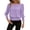 Z-Purple, variant on MaFYtyTPR Women's Long Sleeve Tops Trendy Soild Color Round Neck Lace Hem Pullover Tops With Elastic Cuff A-Army Green L