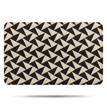 Black Beige Chevron Pattern Bathroom Rugs Mat,Non Slip Microfiber Bathroom Rug,Rubber Backing,Soft Bathroom Mats for Bathroom Floor,Tub and Shower,17x27in(43x68cm)