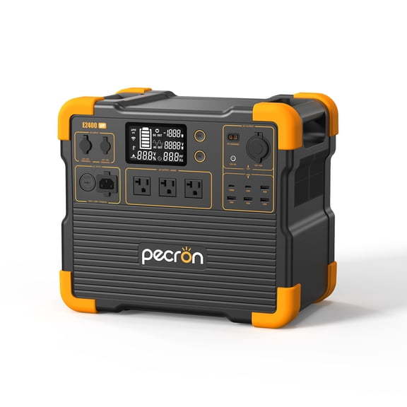 PECRON E2400LFP 2048Wh/2400W Massive Capacity Portable Power Station with 12 Output Ports 3×2400W AC Outputs Solar Generator BMS LiFePO4 Battery for Outdoor Camping, RV, Home Use