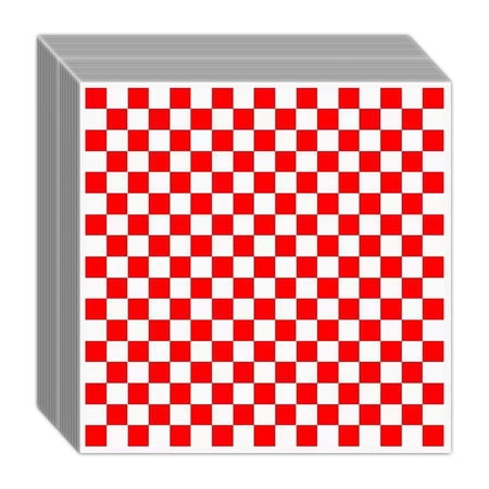 200 Sheets Checkered Dry Paper Sheets Paper Liners for Plasic Food Basket Special for Wrapping Bread
