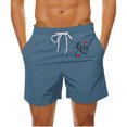 thumbnail image 1 of Aqestyerly Men Heart‑Print Drawstring Pocket Beach Shorts,Trendy Casual Swim Trunks with Quick Dry Comfort, 1 of 5
