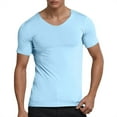 thumbnail image 2 of Conairie Mens T Shirts Workout Slim Fit Solid Color Crew Neck Short Sleeve Athletic Shirts Comfy 2026 Spring Summer Fall Work Tee Pullover Outfits Sky Blue XXXL, 2 of 4