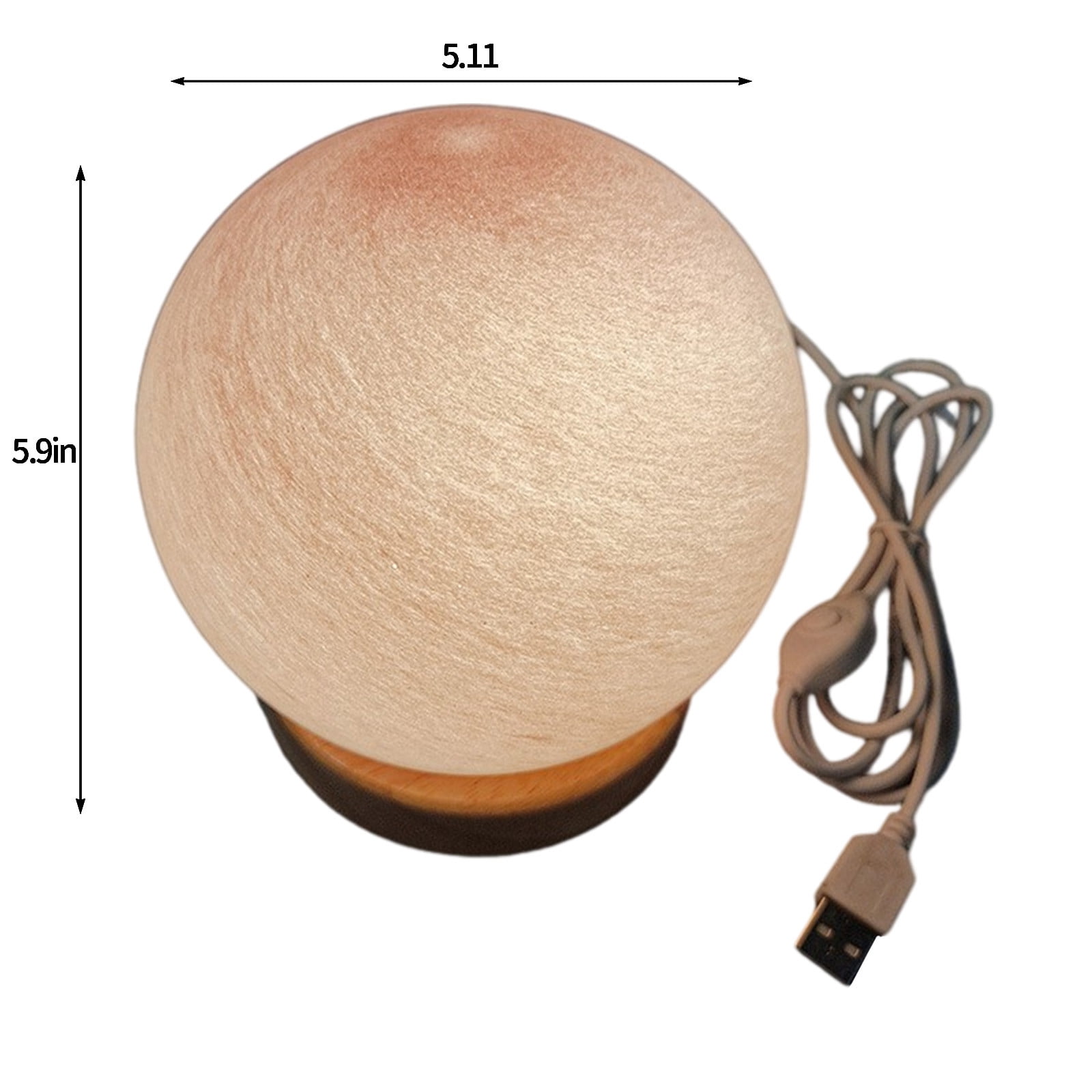 Gnmfd LED 3D Dimmable Planet Glass Ball Night Light USB Powered Mood Lamp for Bedroom, Bedside Table, Home Decoration, Romantic Night Light Gift, Lights for Room, Night Lights Plug Into Wall