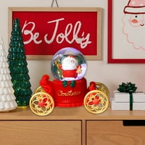 VOTRUDI Santa Claus Snow Sphere Decoration,Christmas Decorations Outdoor Clearance,Festive Light-Up Ornament,Christmas Indoor Decor for Room Office Tabletop,Red