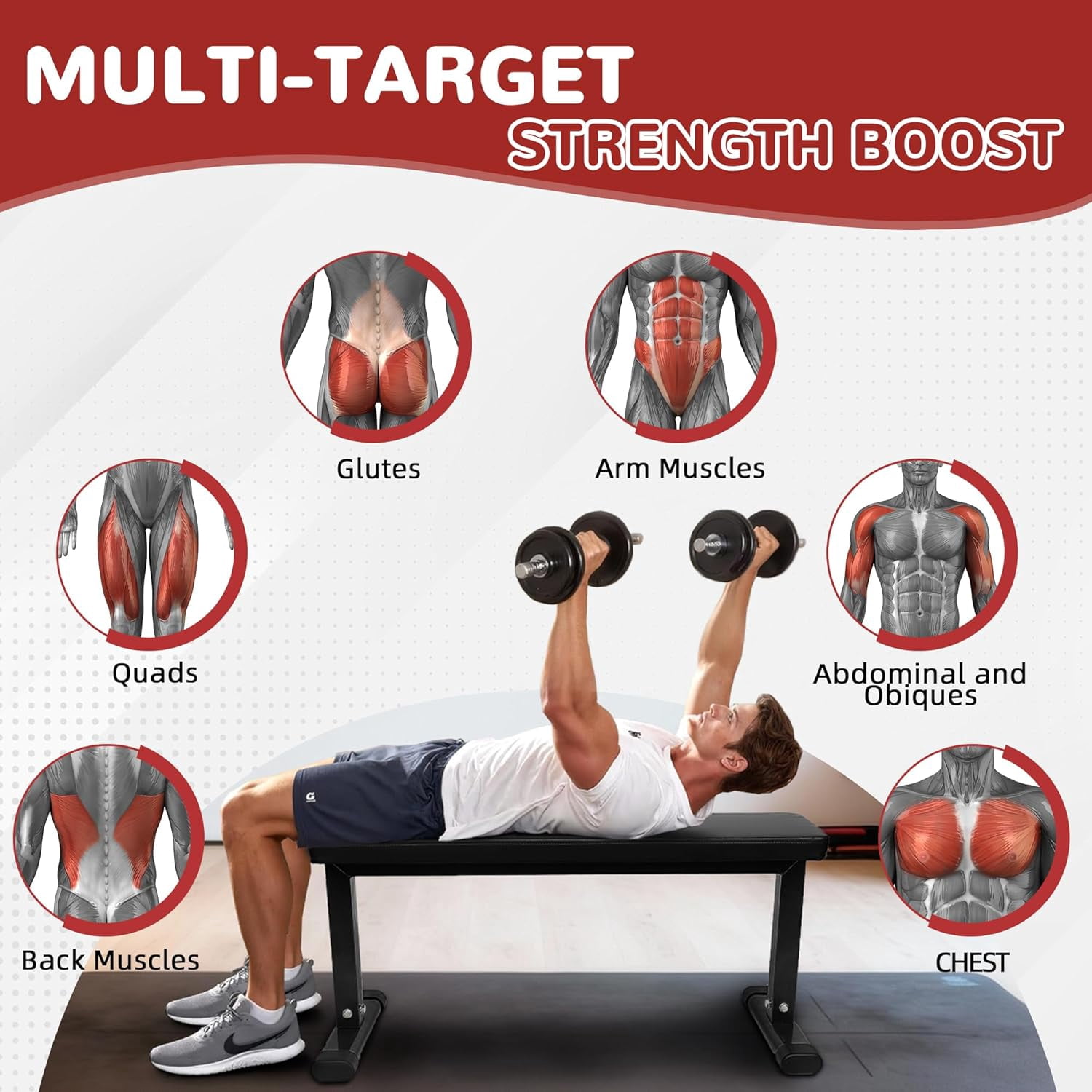 Flat Weight  Heavy Duty Workout Station for Home Gym Strength Training