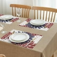 thumbnail image 3 of Red and Blue Pioneer Flower Pattern Summer Placemats Table Placemats Set Of 4-Linen Kitchen Washable Placemats Table Mats 11.8"x17.7" Non-Slip Heat Resistant, 3 of 6