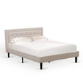 thumbnail image 5 of FN08Q-2HI13 3-Piece Fannin Wooden Set for Bedroom with 1 Mid Century Bed and 2 Small End Tables - Mist Beige Linen Fabric, 5 of 8