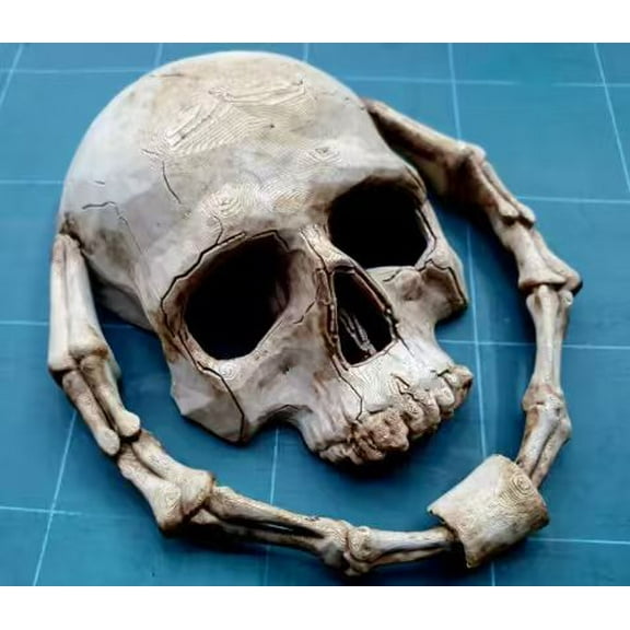 ABS Skull Door Knocker Halloween Skeleton Head Wallhanging Doorbell Knocker for Front Door Home Decorations