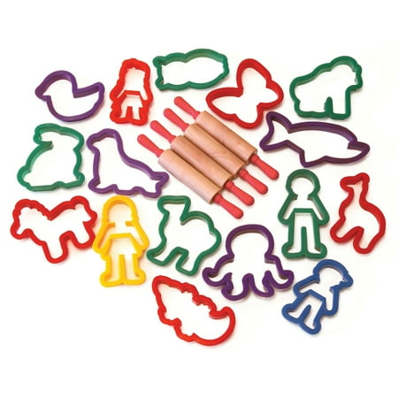

Creativity Street® Jumbo Dough & Clay Cutter Set with Rolling Pin Assorted Shapes 4 20 Pieces Per Set 2 Sets