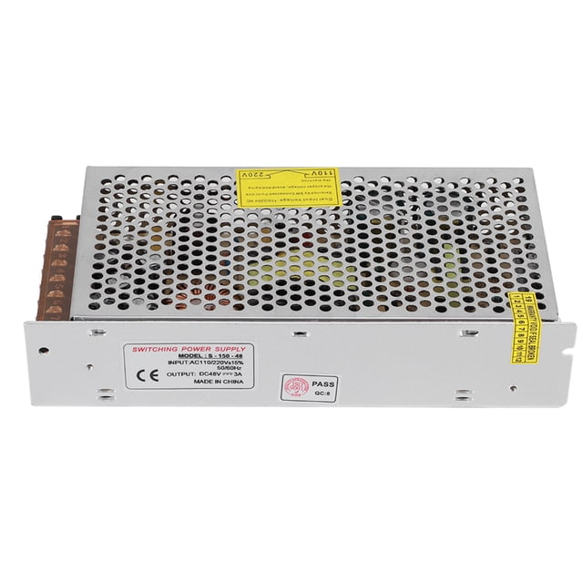 Adaptador de controlador de fuente de alimentación con interruptor, aleación de aluminio, CC 48 V, tira de luz LED para pantalla, impresora 3D, 150 W (48 V/3 A/150 W), CA 110/220 V ±15 %