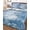 Blue, Navy, White, variant on Twin Quilt Bedding Set, Shabby Sage Green Reversible Summer Quilt 3 Pieces, Oil Painting Vintage Art Green White Lightweight Bedspreads Coverlets with 2 Pillow Shams for All Seasons