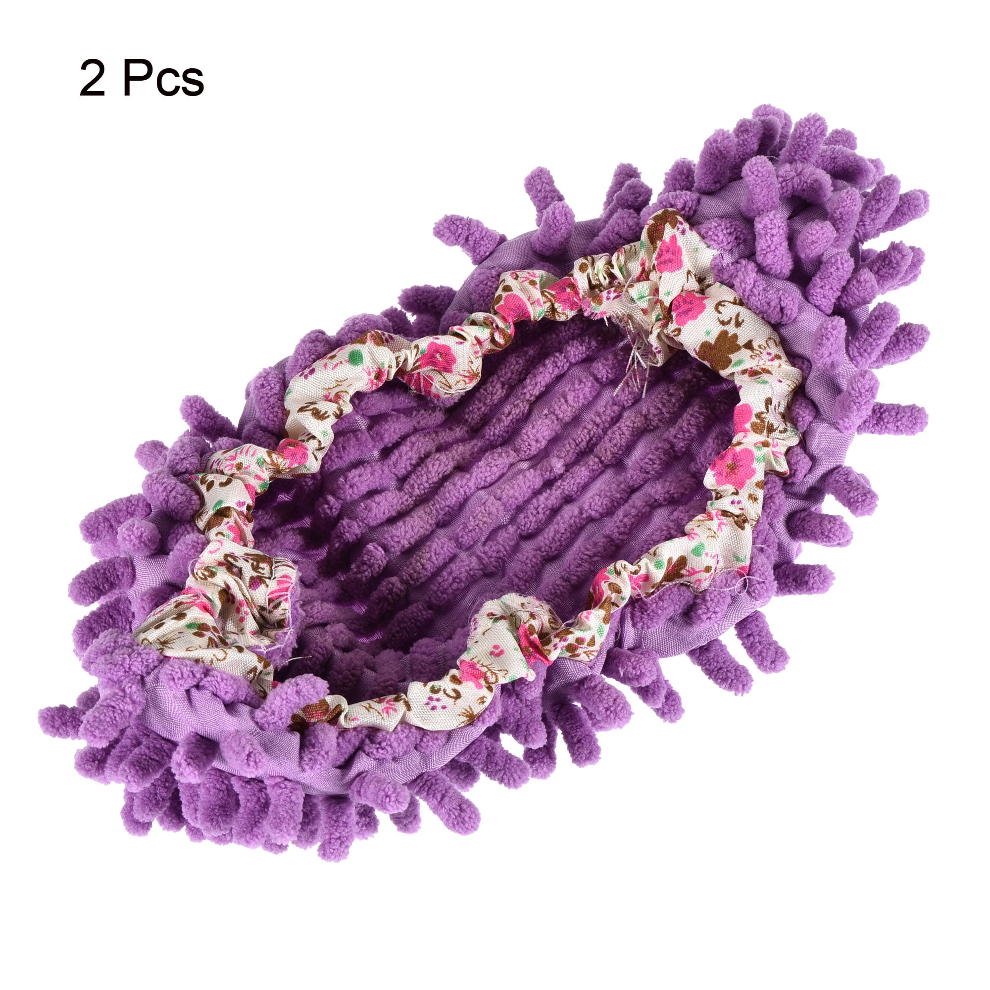 Unique Bargains Shoes Cover Multifunction Chenille Microfiber Mop Purple