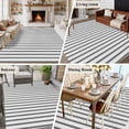thumbnail image 5 of 8'x10' Area Rugs, Black Striped Indoor Outdoor Area Rug for Living Room Bedroom, Black White Stripes Farmhouse Washable Bathroom Rugs Kitchen Floor Carpet Mats Home Decor Aesthetic, 5 of 8