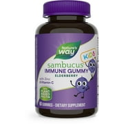 Natures Way Sambucus Immune Gummies for Kids,  with Elderberry, Vitamin C and Zinc, Unisex, 60 Ct