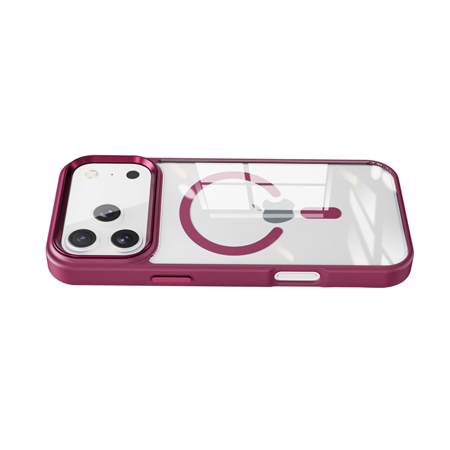 iPhone 17 Pro Max Aluminum Case with Wireless Charging Compatibility - Burgundy